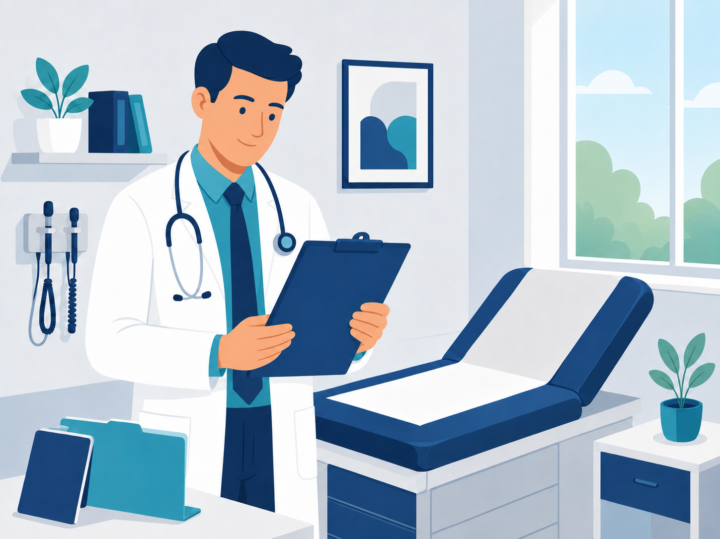 Exam room used for USCIS immigration medical examinations